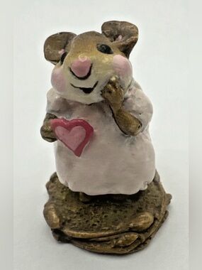 Wee Forest Folk Girl Sweetheart M 080 Annette Petersen 1982 Pink Dress Heart WFF